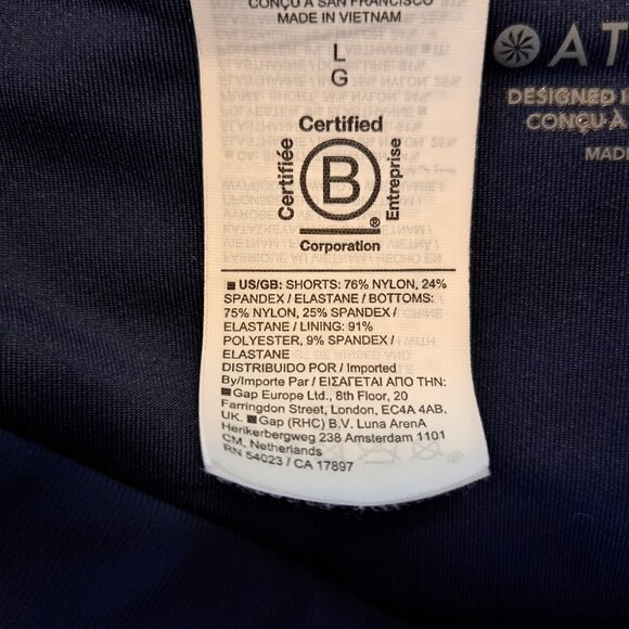 Athleta Navy Blue Shorts Bathing Suit Bottom Size Large - Picture 5 of 5